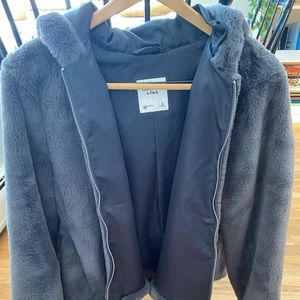 Hooded Faux Fur Coat